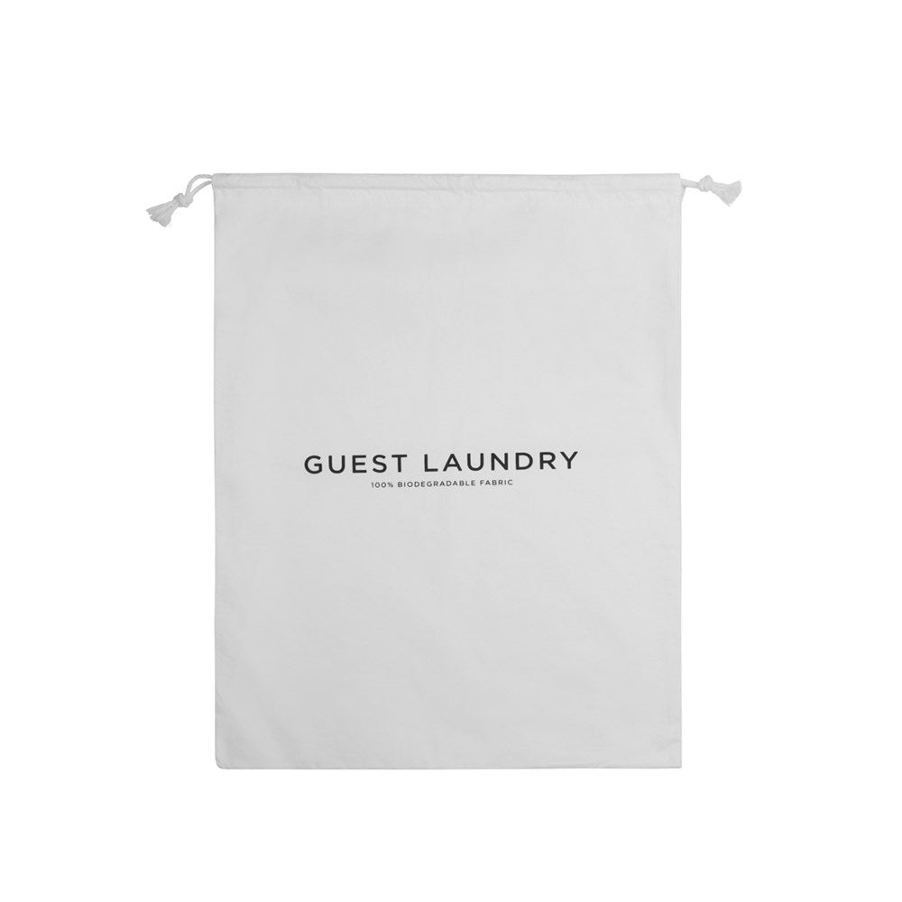 Pure White Guest Laundry Bag, Biodegradable Bamboo Fibre, White