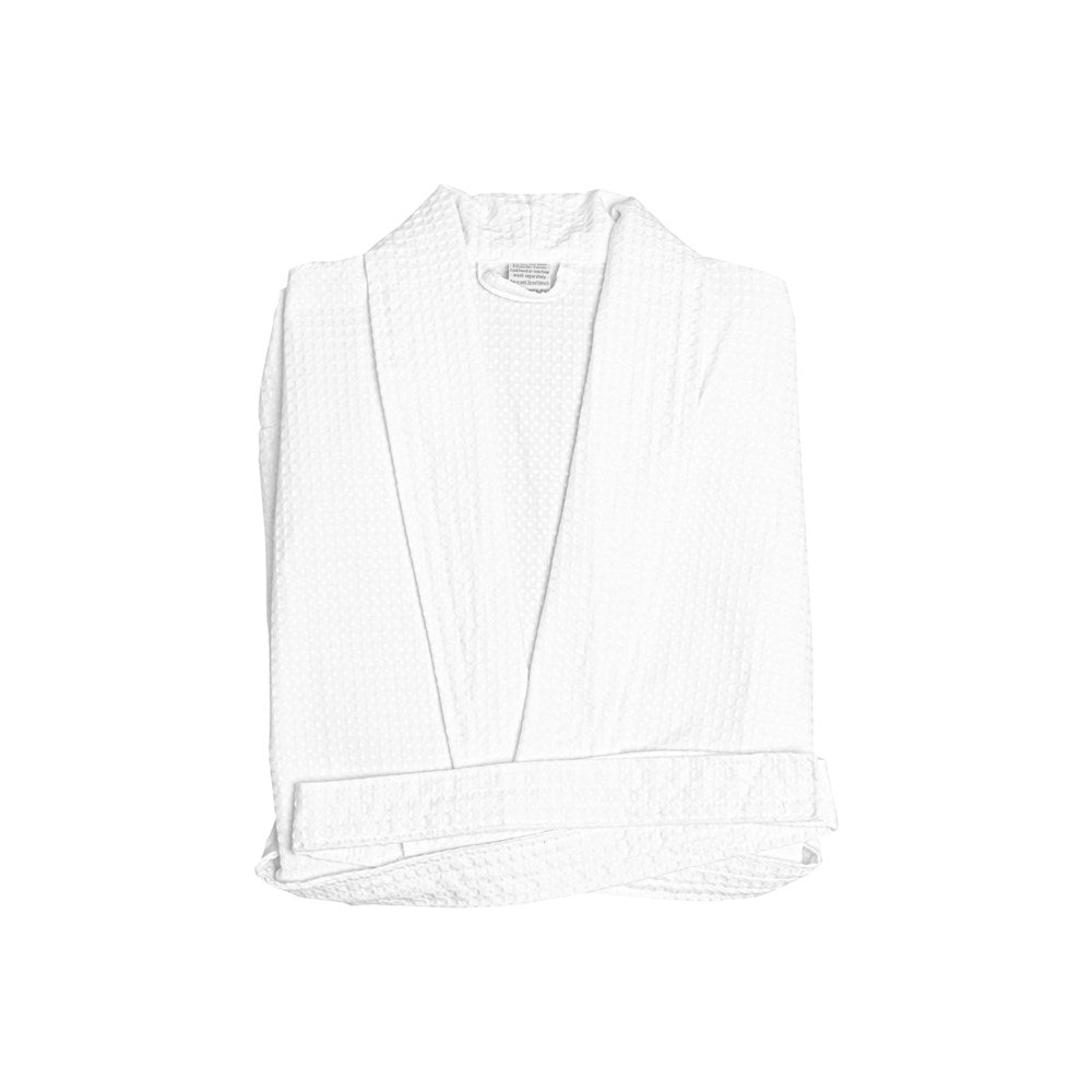 Simba Bathrobe Waffle Weave, 35/65 Cotton Poly, 230gsm, White