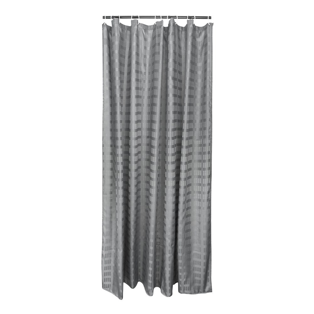 Simba Shower Curtain Box Stripe, 100% Polyester, Charcoal