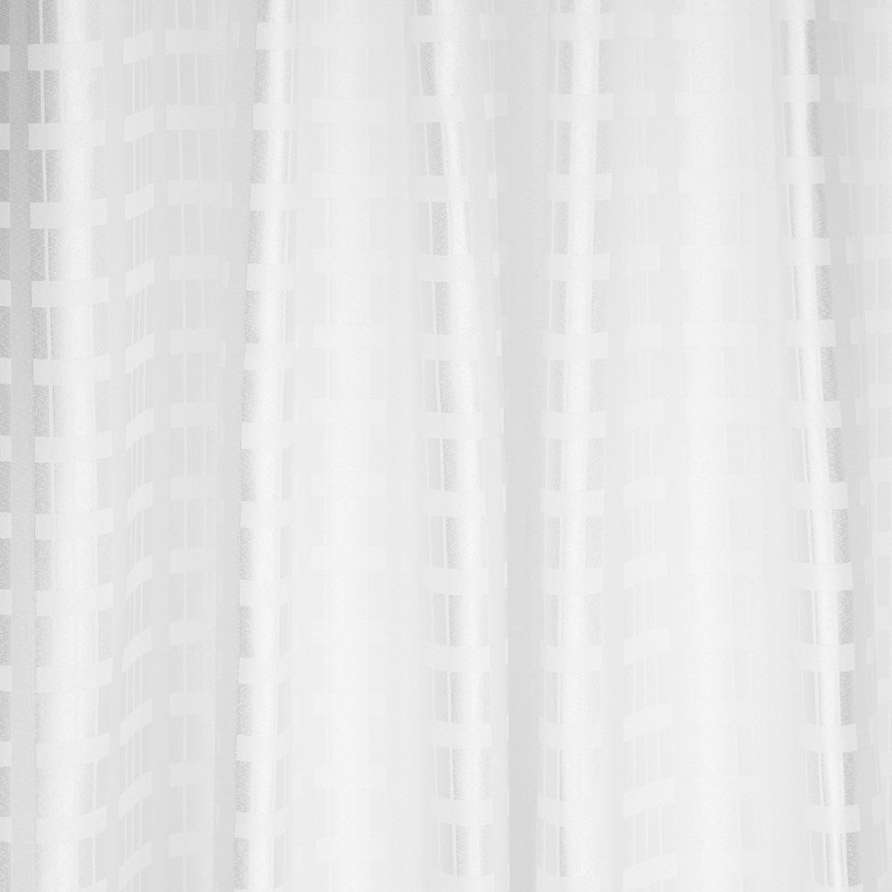 Simba Shower Curtain Box Stripe, 100% Polyester, White