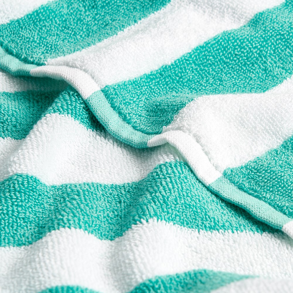Simba Pool Towel Vat Dyed, 100% Soft Cotton, 476gsm, Green/White