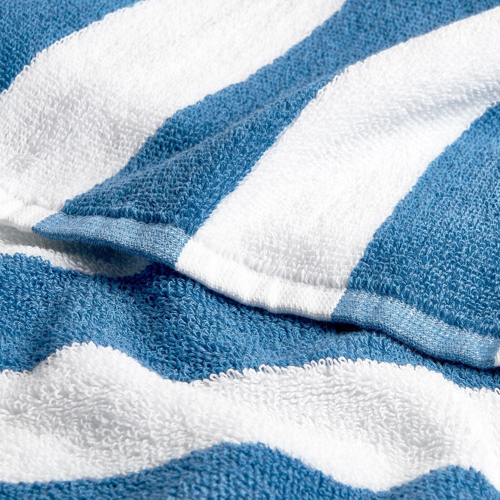 Simba Pool Towel Vat Dyed, 100% Soft Cotton, 476gsm, Blue/White