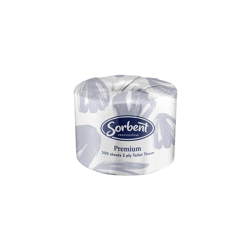 Sorbent Toilet Tissue Premium, 2 Ply 300 Sheet, Ctn 48