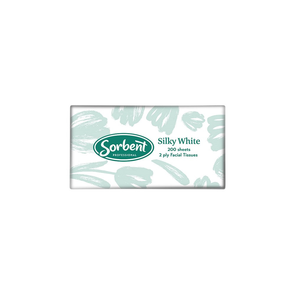 Sorbent Facial Tissue Silky White, 2 Ply 100 Sheet, Ctn 48