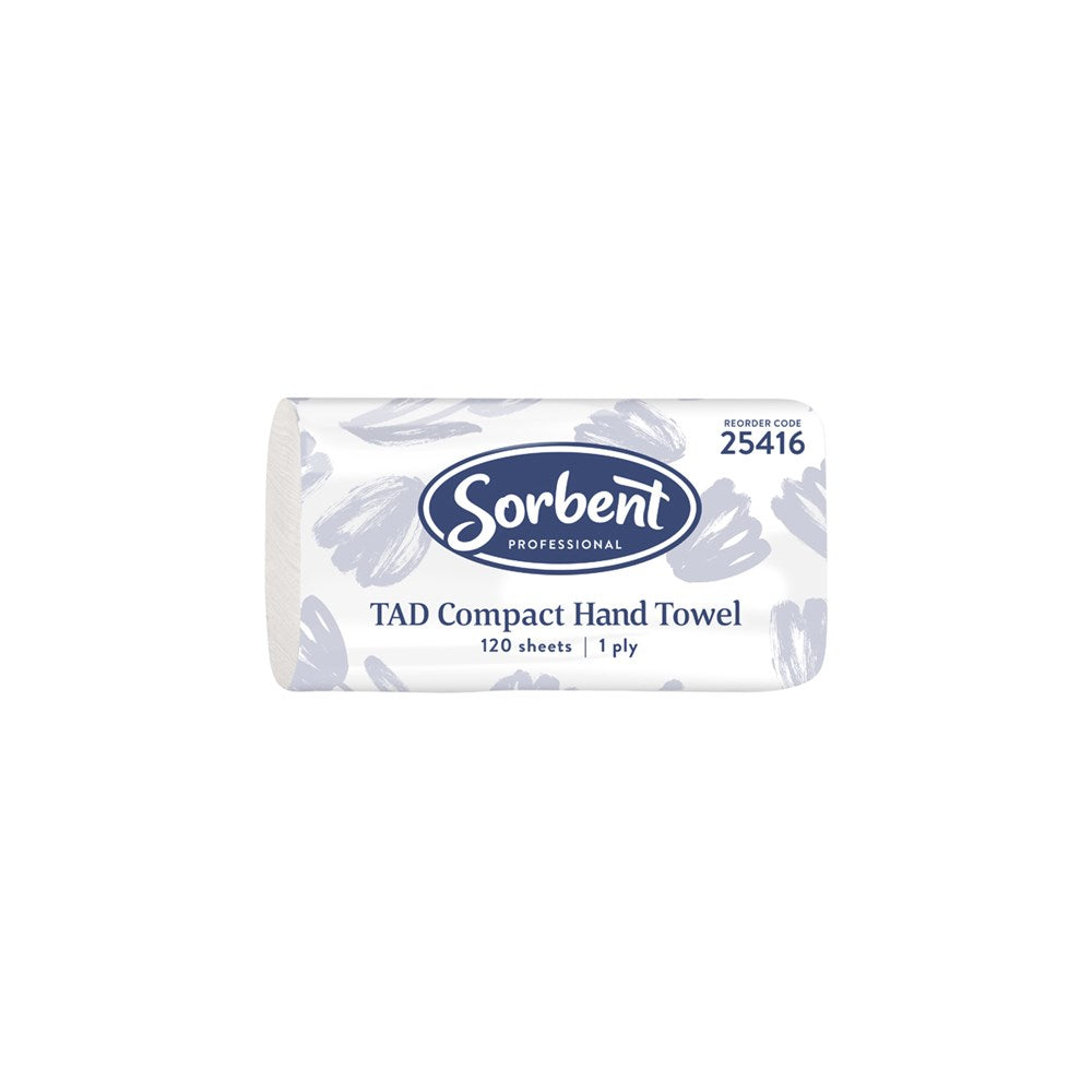 Sorbent Compact Hand Towel TAD, 1 Ply 120 Sheet, Ctn 20