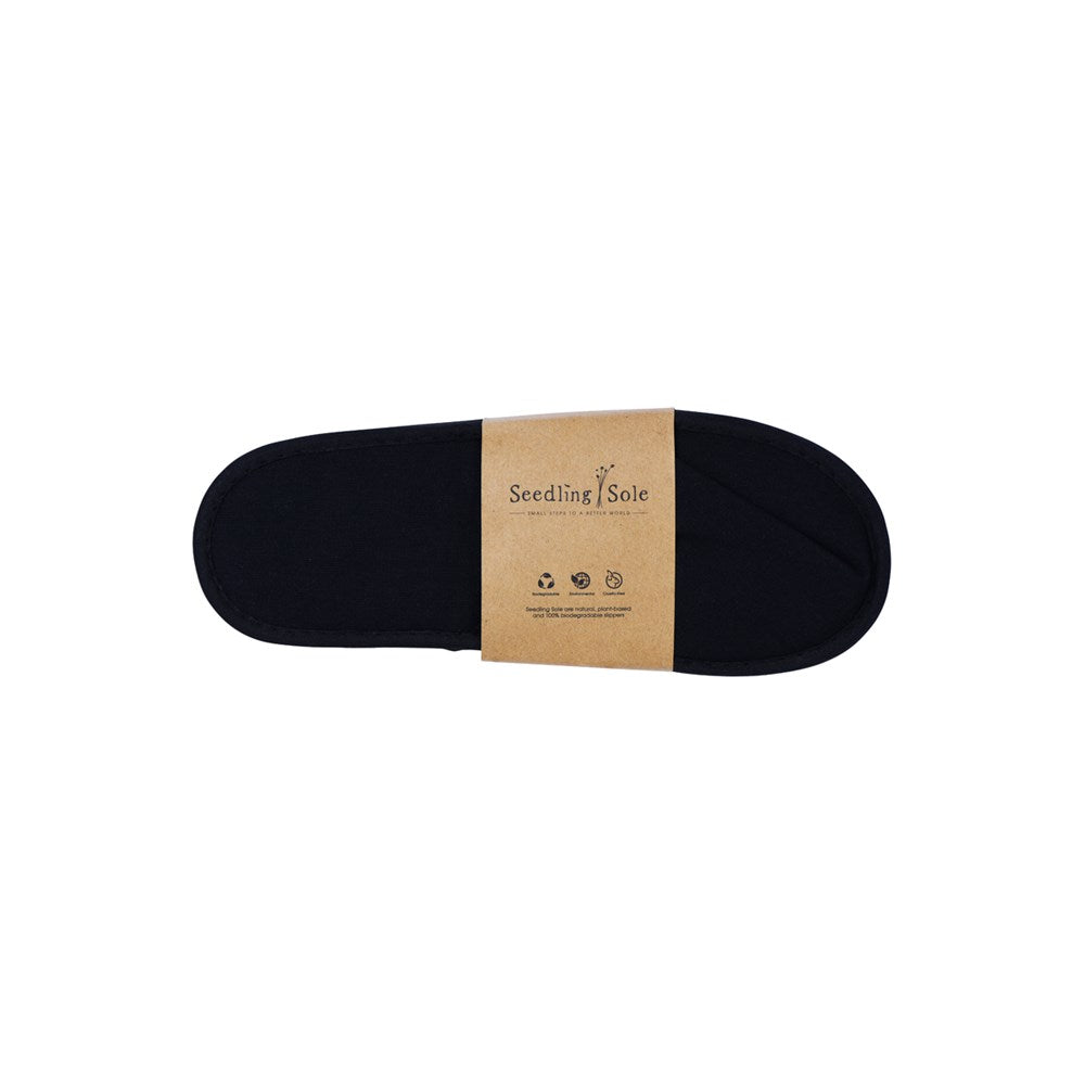 Seedling Sole Slippers Closed-Toe, Flax Sole, 29cm, Black