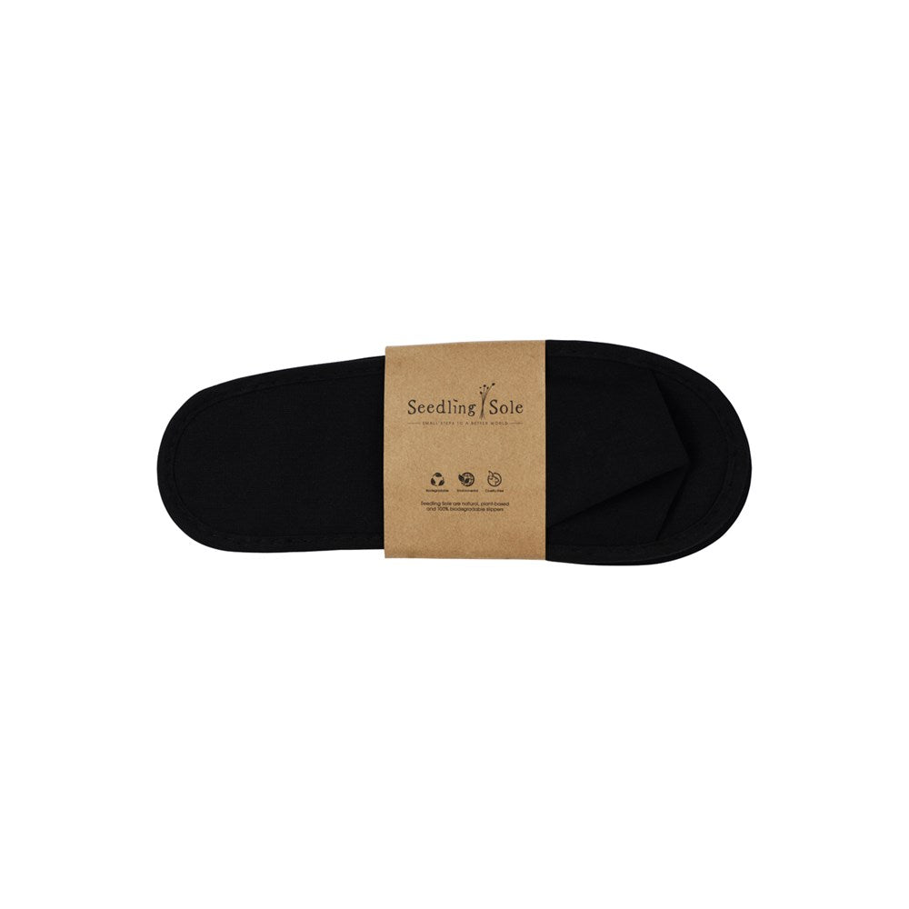 Seedling Sole Slippers Open-Toe, Cork Sole, 29cm, Black
