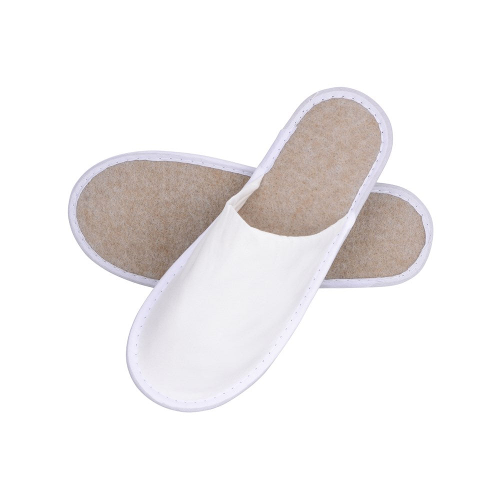 Seedling Sole Premium Slippers Closed-Toe, Felt Sole, 29cm, White