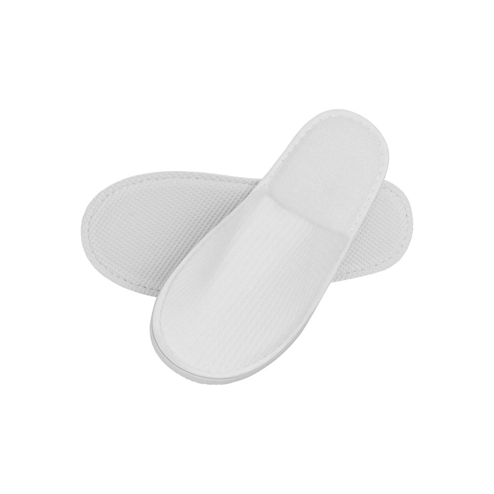 Waffle Slippers Closed-Toe, 6mm EVA Sole, 28cm, White