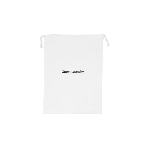 Pure White Biodegradable Guest Laundry Bag with Drawstring