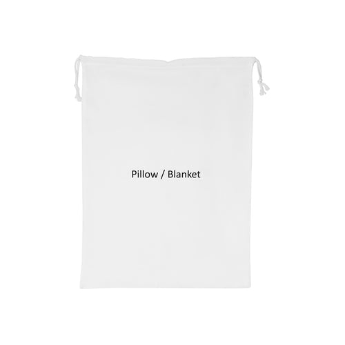 Pure White Biodegradable Pillow & Blanket Bag with Drawstring