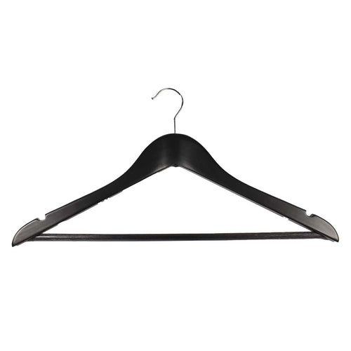 Premium Wooden Hanger with Rod, Black Colour