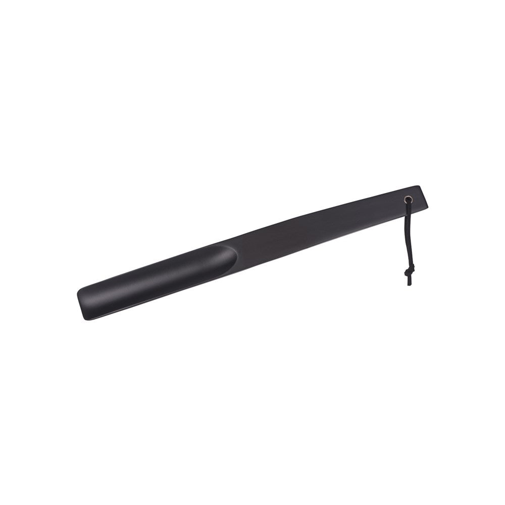 Premium Shoe Horn with Hang Strap, 38cm, Black Wood