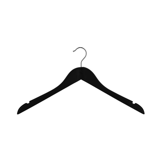 Universal Wooden Hanger, 12mm, Chrome Hook, Black
