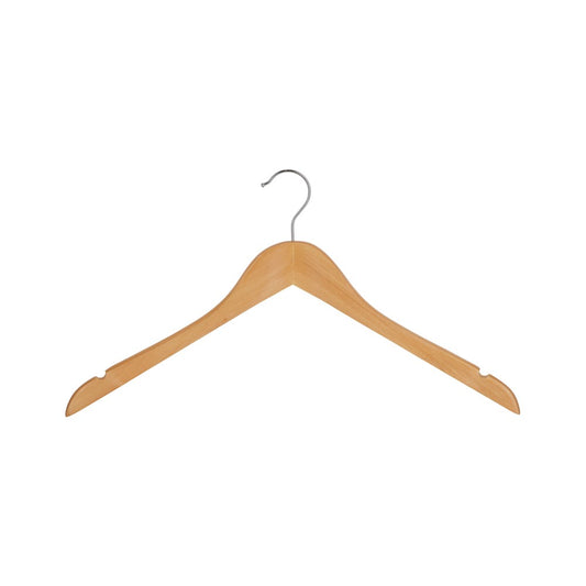 Universal Wooden Hanger, 12mm, Chrome Hook, Natural
