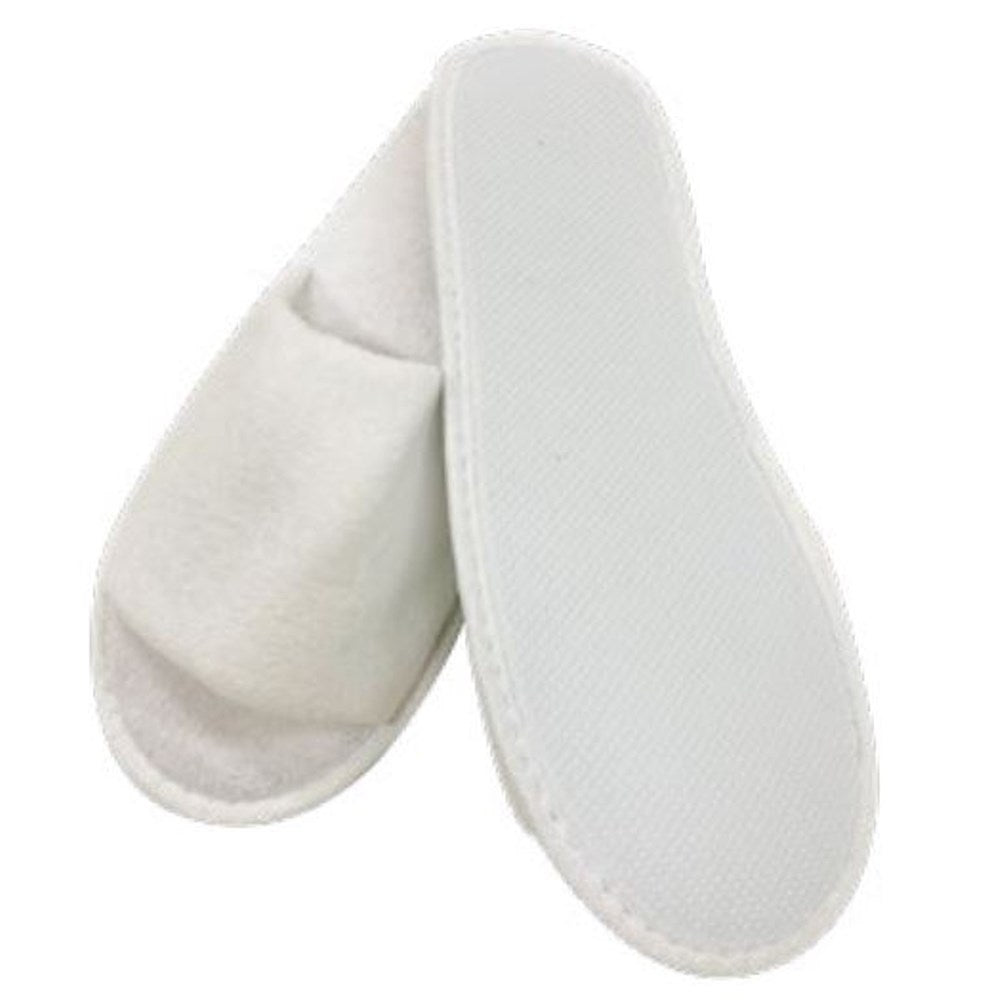 Economy Slippers Open-Toe, 3mm EVA Sole, 28cm, Terry CO, White