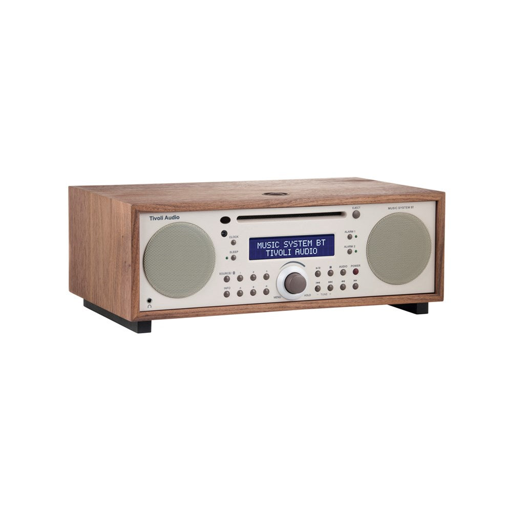 Tivoli Audio Bluetooth Alarm Radio CD Music System+, Walnut/Beige