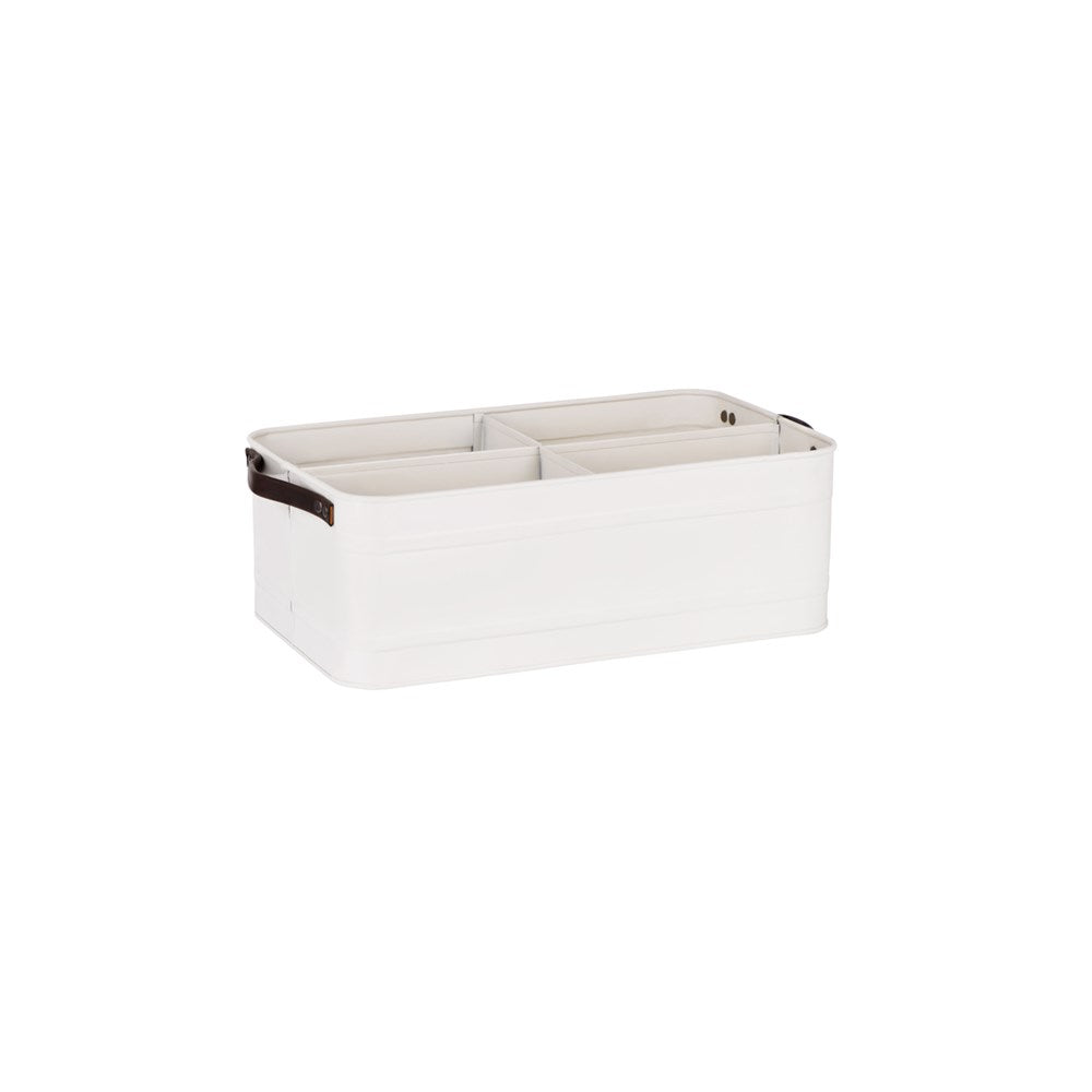 Chef Inox Caddy CONEY ISL, 4-Compartment, Leather Handle, Creme