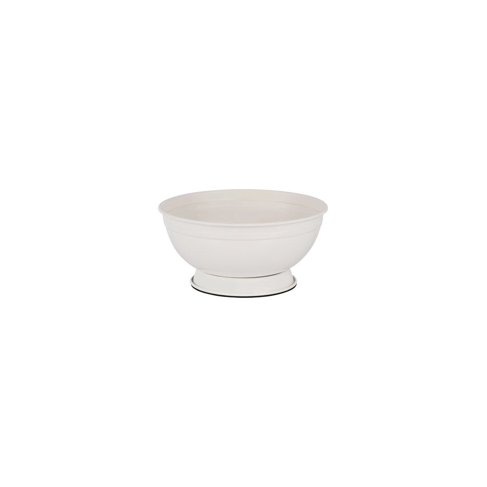 Chef Inox Footed Serving Bowl CONEY ISL, 3.39L, Galvanised, Creme