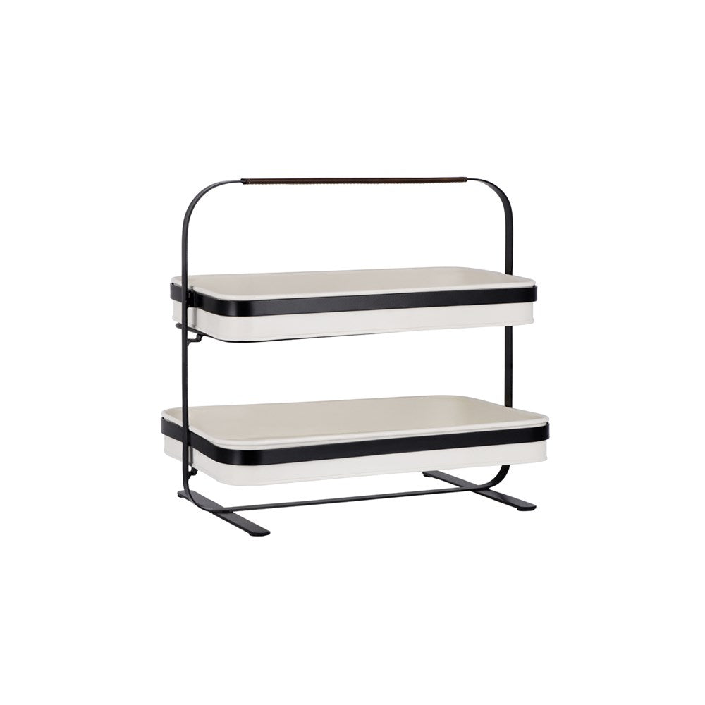 Chef Inox Display Stand CONEY ISL, 2-Tier, Galvanised, Creme