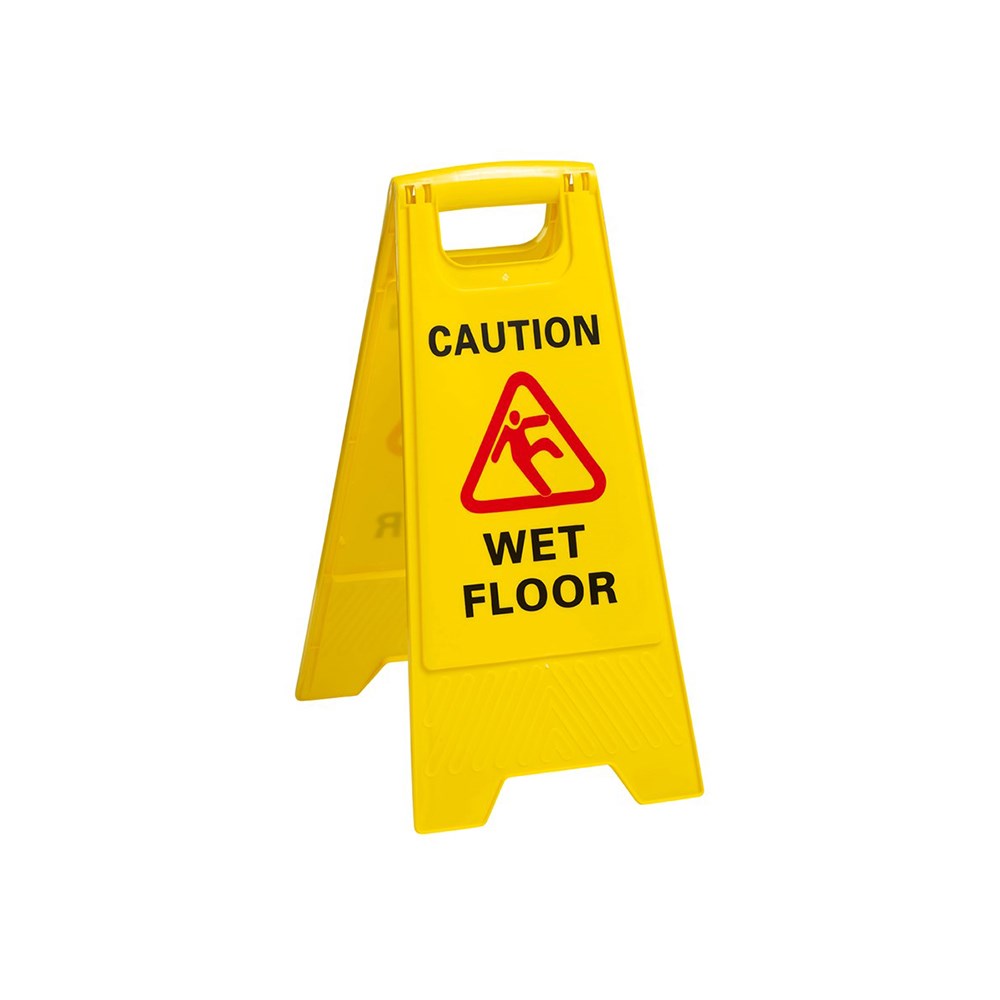 Chef Inox Wet Floor Sign, 600mm, A-Frame, Plastic, Yellow