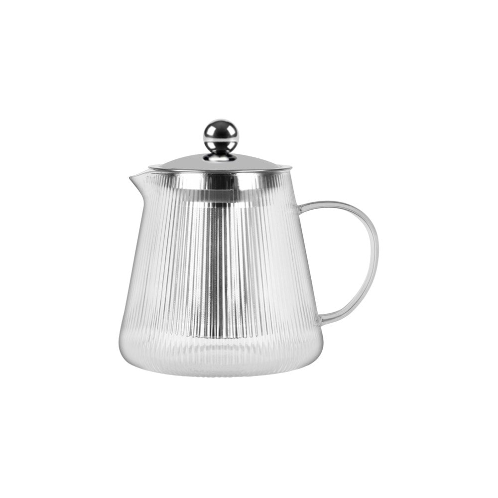 Brew Teapot with Infuser INFUSION, 600ml, Glass & SS, Striped