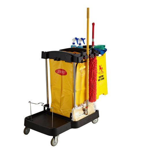 Jiwins Simplified Compact Cart, Yellow Bag, Polypropylene, Black