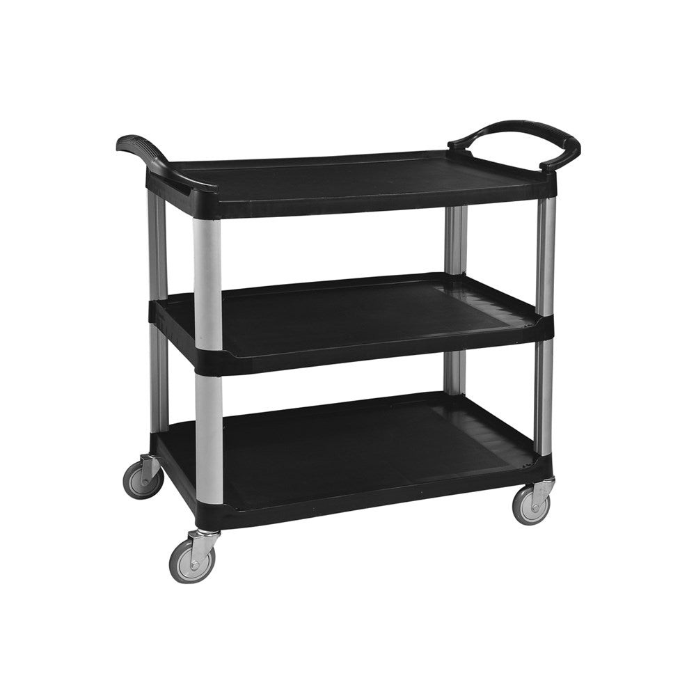 Jiwins Open Service Trolley, 3-Tier, Aluminium/PP, Black