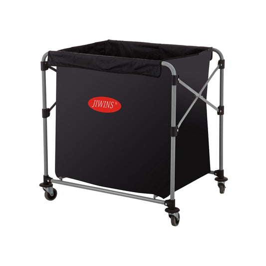 Jiwins Collapsible Laundry Cart, 300L Vinyl Bag, PP, Black