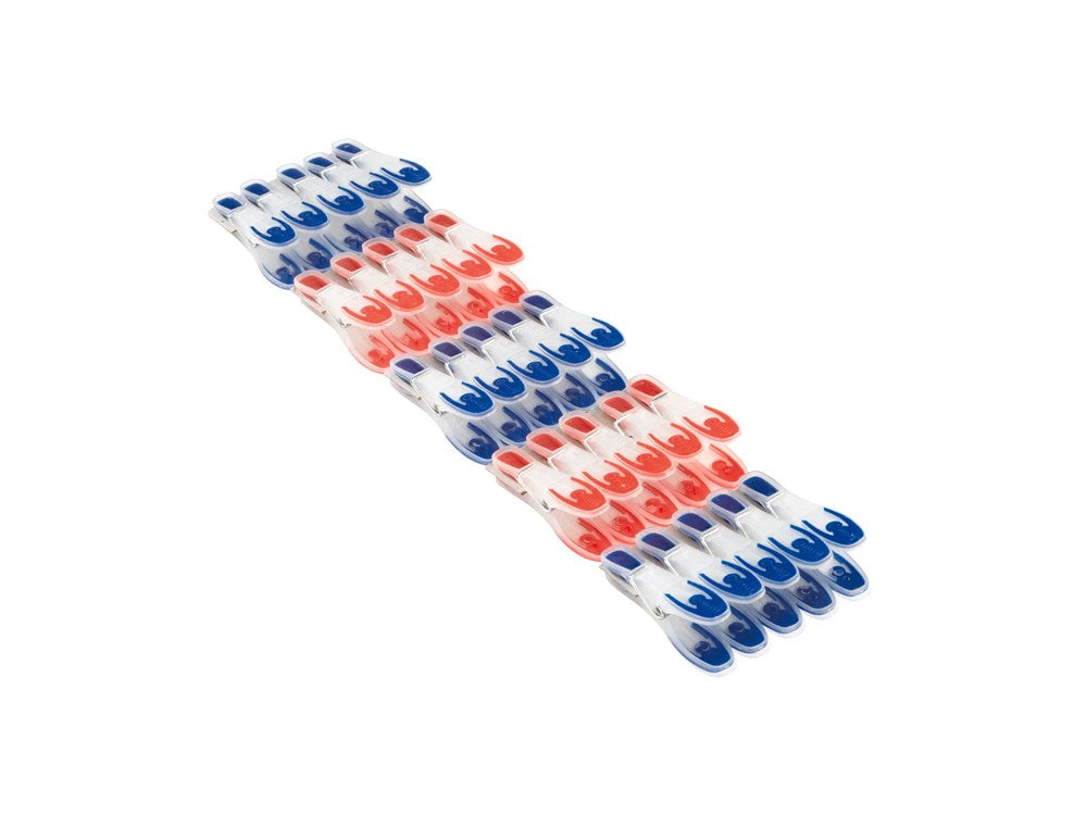 Leifheit Clothes/Laundry Pegs, Extra Soft Clip, Blue & Red, 25pcs
