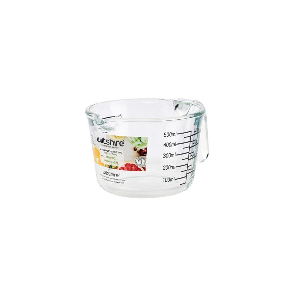 Wiltshire Measuring Jug, 500ml, ml/oz/cup, Borosilicate Glass
