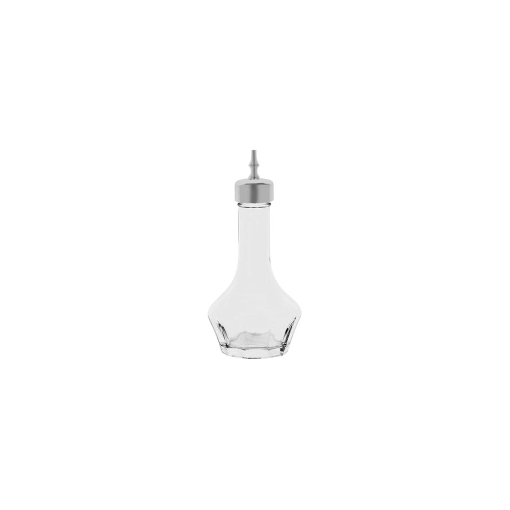 Zanzi Bitter Bottle, 50ml, Bevelled Glass, Stainless Steel Cap