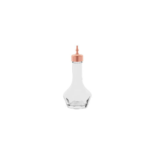Zanzi Bitter Bottle, 50ml, Bevelled Glass, Rose Gold Cap