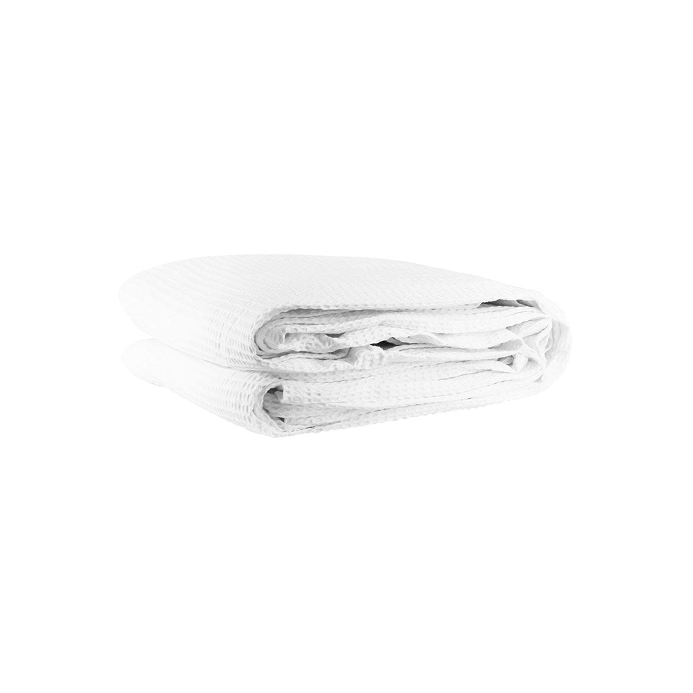 Blanket Cotton Waffle, King, 340gsm, White