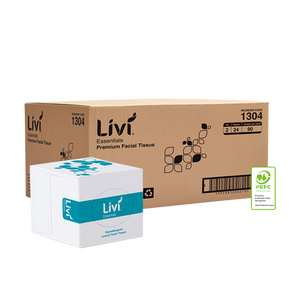 Livi Essentials Hypoallergenic Facial Tissues, 2 Ply 90 Sheets Cube