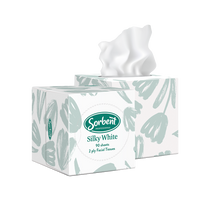 Sorbent Professional Silky White Facial Tissue, 2 Ply 90 Sheets Cube