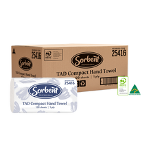 Sorbent Professional TAD Compact Hand Towel, 1  Ply 120 Sheets