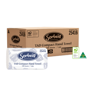 Sorbent Professional TAD Compact Hand Towel, 1  Ply 120 Sheets