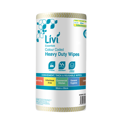 Livi Essentials Commercial Wipes (Yellow) Anitbacterial