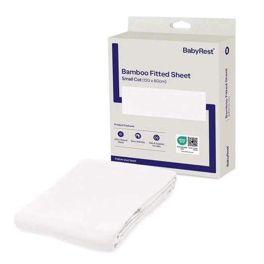 BabyRest Bamboo Fitted Sheet, 1200x600mm, White
