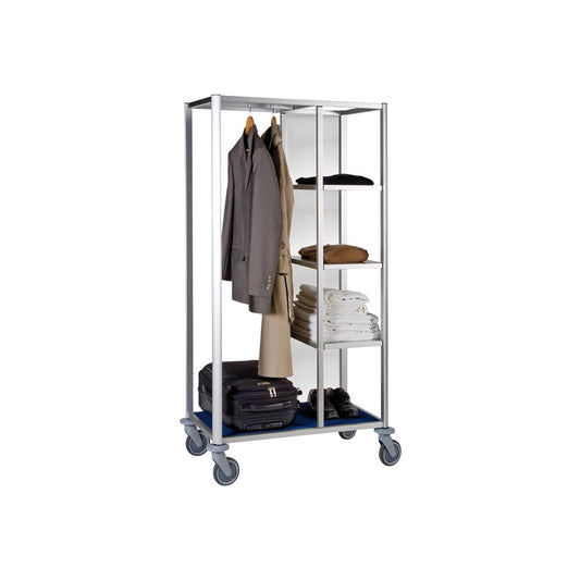 Ascolia Housekeeping Cart DAPHNIS with Red Carpet, Light Grey Finish