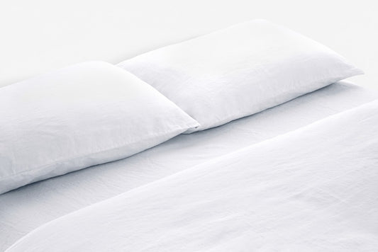 Bemboka Quilt Cover Belgian Linen, Super King, 185gsm, White