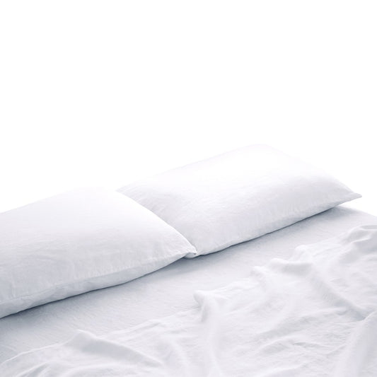 Bemboka Fitted Sheet Belgian Linen, Super King, 185gsm, White