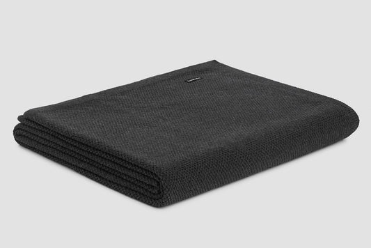 Bemboka Blanket Soft Cotton, Moss Stitch, Queen/King, Charcoal
