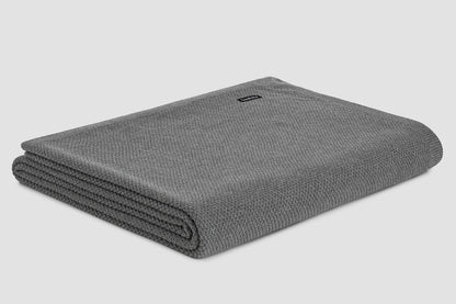 Bemboka Blanket Soft Cotton, Moss Stitch, Queen/King, Grey