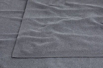 Bemboka Blanket Soft Cotton, Moss Stitch, Queen/King, Grey