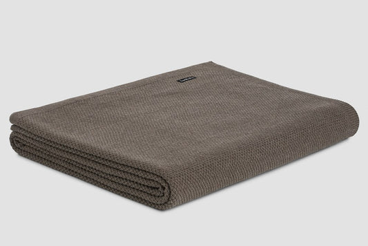 Bemboka Blanket Soft Cotton, Moss Stitch, Queen/King, Mocha