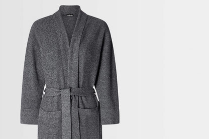 Bemboka Bathrobe, L-XL, 100% Combed Cotton, Grey Marl