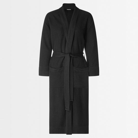 Bemboka Bathrobe, S-M, 100% Combed Cotton, Black