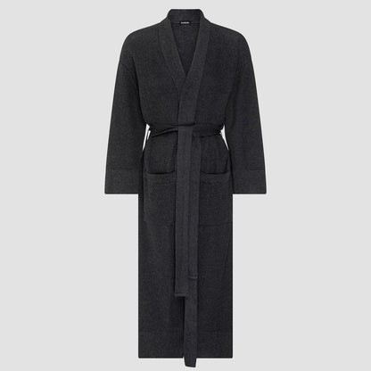 Bemboka Bathrobe, S-M, 100% Combed Cotton, Charcoal
